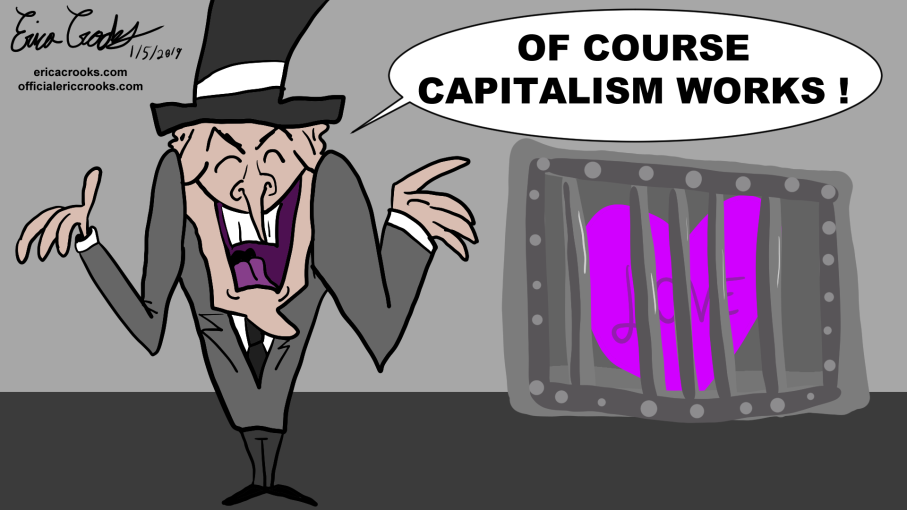 Anti-capitalism political satire cartoon
